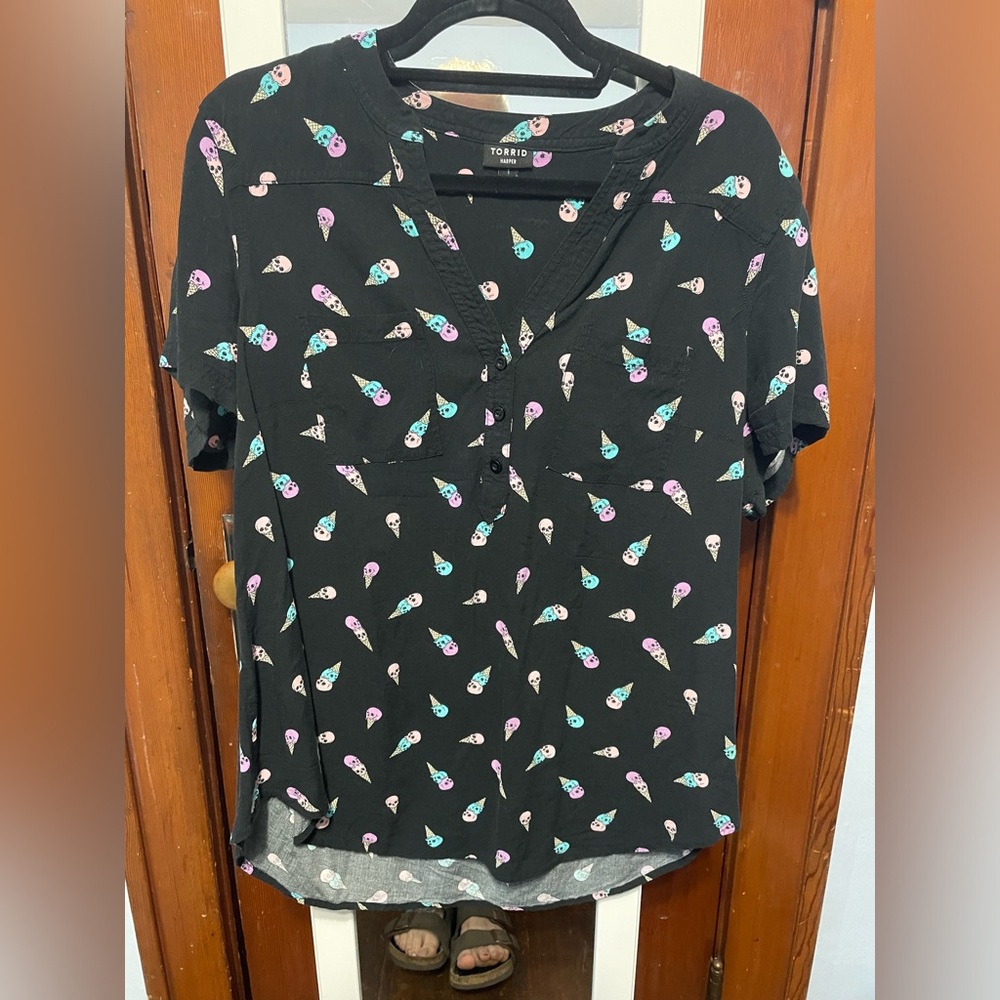 Ice cream skulls blouse